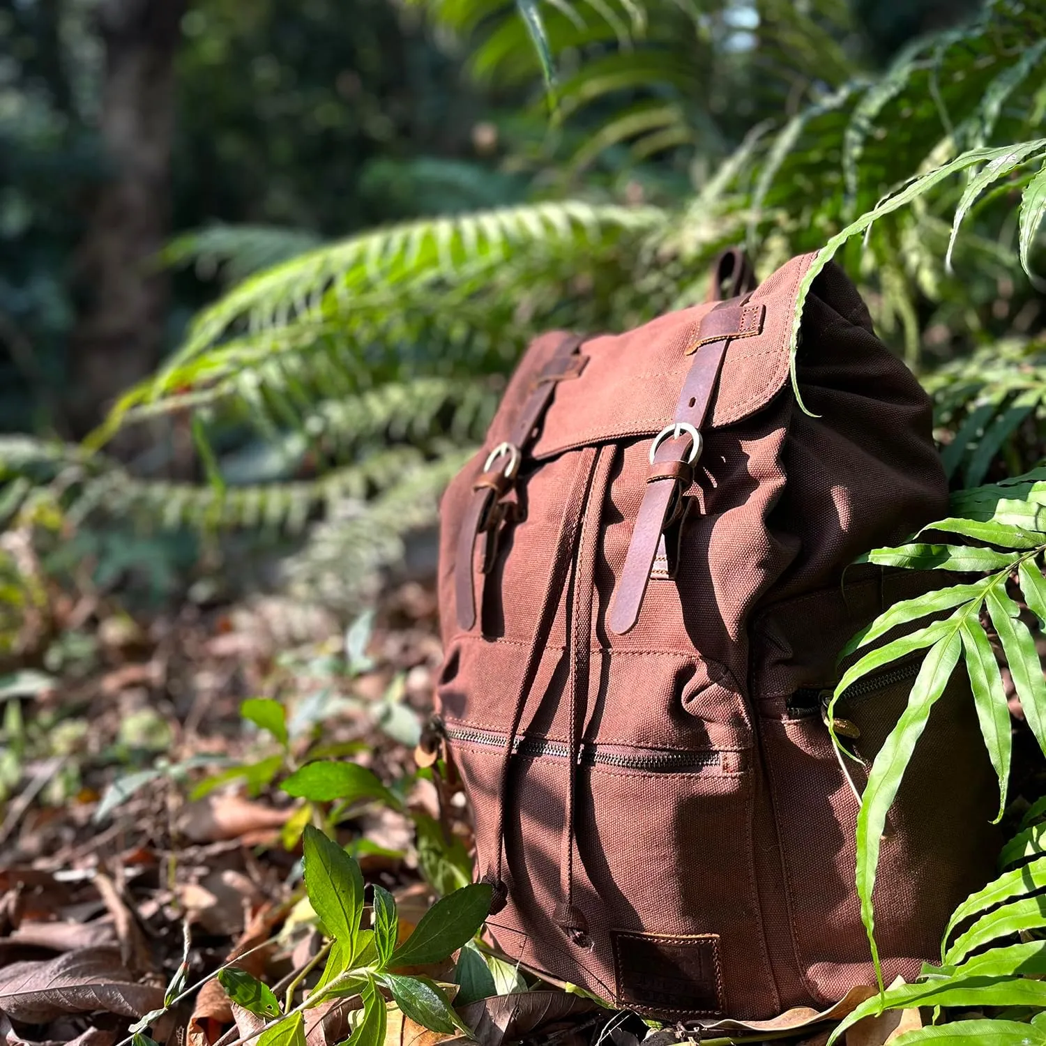 AUGUR High Capacity Canvas Vintage Backpack - for School College Hiking Travel 12-17" Laptop