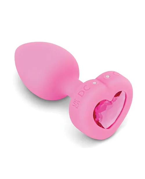 b-Vibe Vibrating Heart Plug - S/M - Pink