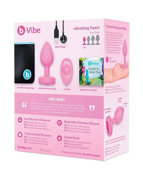 b-Vibe Vibrating Heart Plug - S/M - Pink
