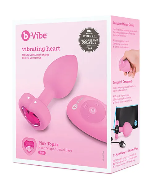 b-Vibe Vibrating Heart Plug - S/M - Pink