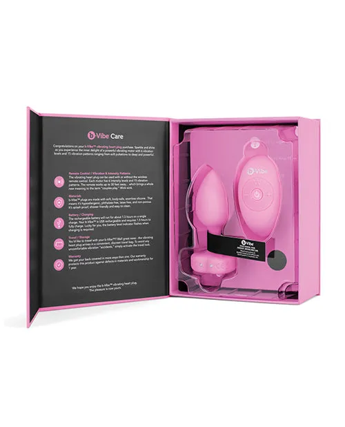 b-Vibe Vibrating Heart Plug - S/M - Pink