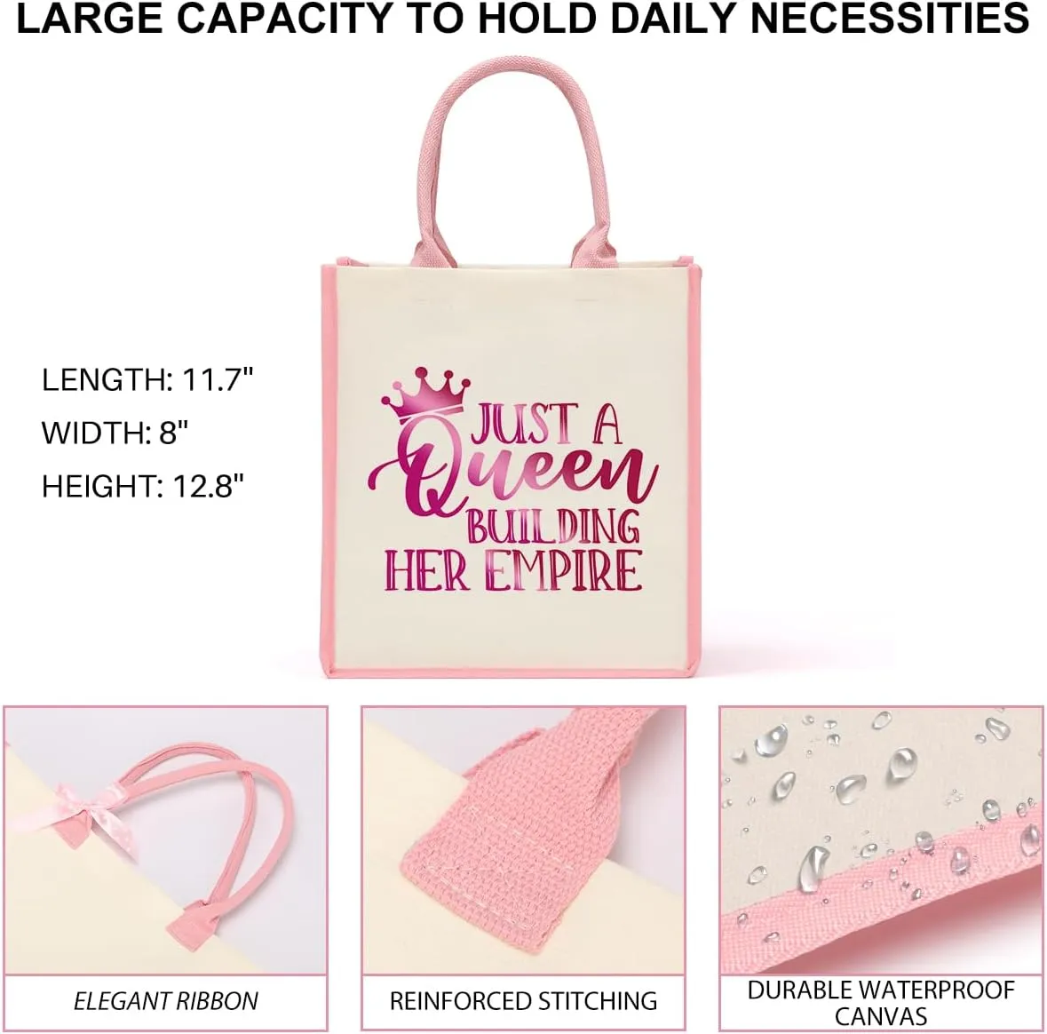 Boss Lady Gifts for Women Boss Day Christmas Birthday Gifts for Bosses Leadership Reusable Tote Bag Beach Grocery Bags