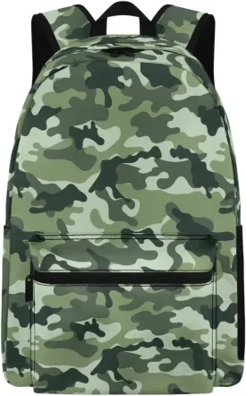 Camouflage Travel Backpack Fashion Ladies Computer Bag Laptop Back Pack Purse with Double Zipper and Handle Portable Quick-Access Daypack
