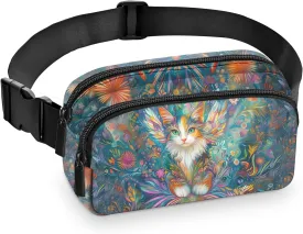 Cat Fanny Pack for Women Belt Bag Fashion Waist Pouch with Adjustable Strap for Sports Running Traveling Hiking Camping Cycling