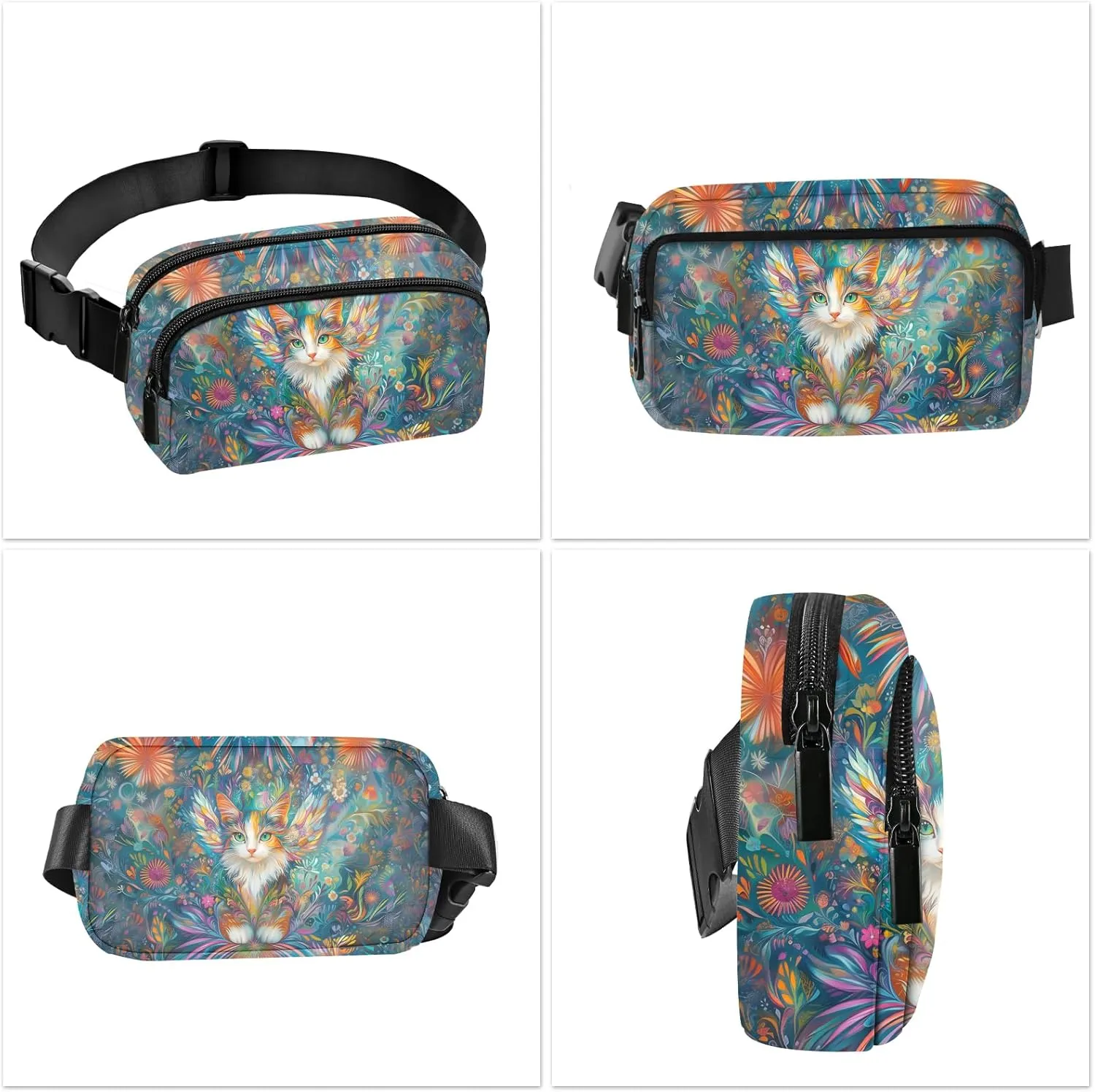 Cat Fanny Pack for Women Belt Bag Fashion Waist Pouch with Adjustable Strap for Sports Running Traveling Hiking Camping Cycling