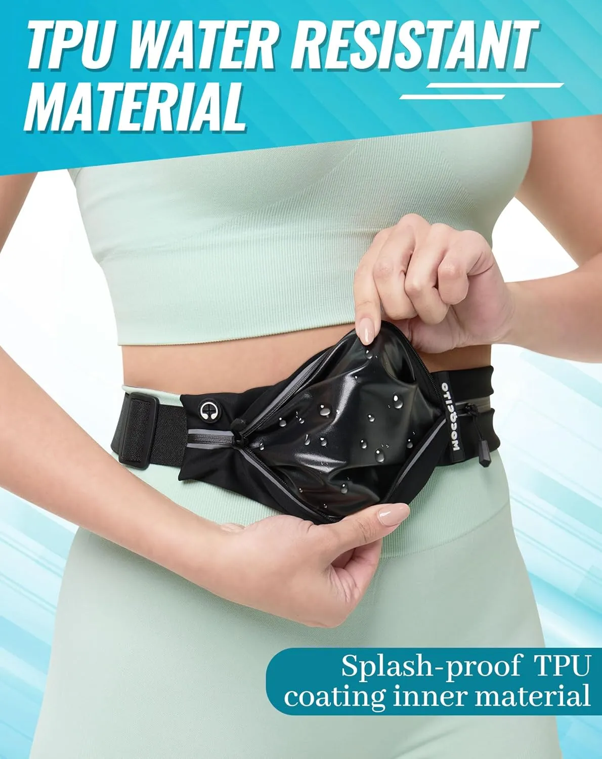 Crossbody Fanny Pack For Men & Women, with 3-Zipper Pockets, Running Waist Pack Bag,with Adjustable Belt for Travel Sports Running