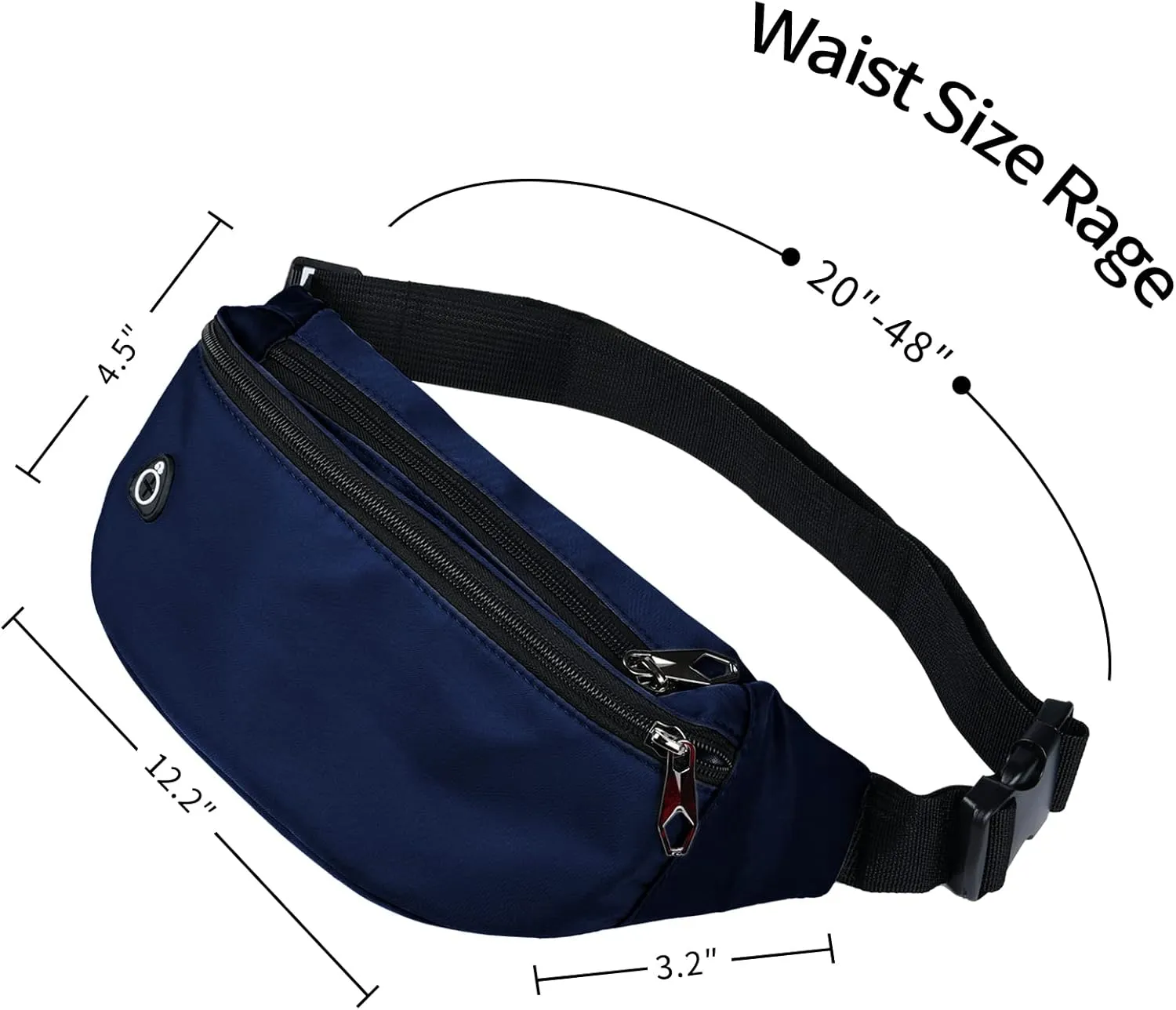 Fanny Pack for Men Women, Waterproof Sports Waist Bag Pack, Belt Bag for Travel Hiking Running