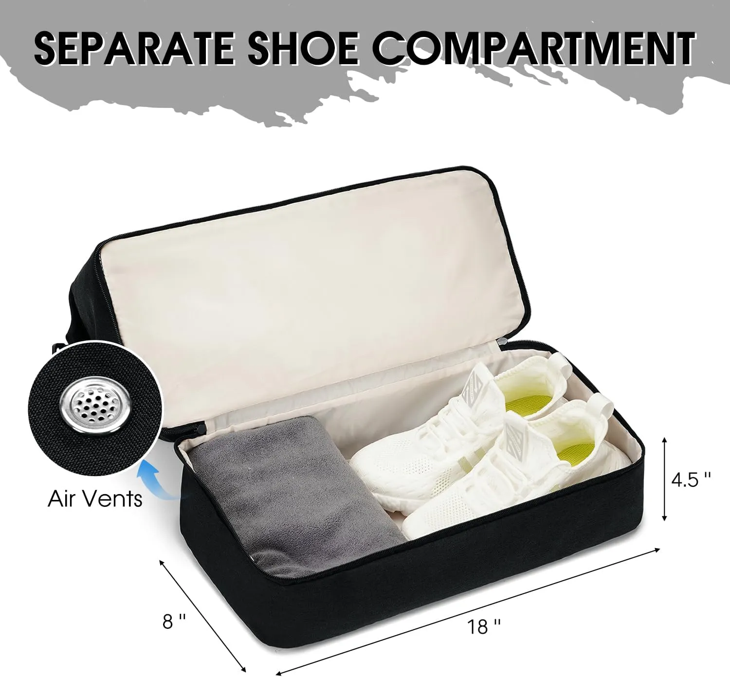 For Spirit Airlines 18x14x8 Personal Item Bag Underseat Carry On Bag with Wet Pocket & Shoe Compartment & USB Charging Port