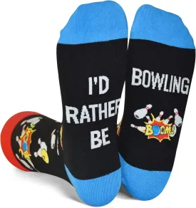 Funny Socks Gift for Men, I'd Rather Be Hiking Golfing Fishing Camping Skiing Gaming Novelty Socks