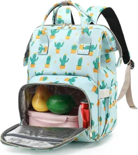 Fuyicat Cactus Insulated Lunch Laptop Backpack Backpack for Women, Girls School Backpack College Bookbags Picnic Cooler Backpack
