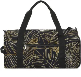 Gradient Golden Print Duffel with Shoe Compartment Lightweight Gym Bag for Women Men