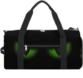 Green Evil Eyes Background Duffel with Shoe Compartment Lightweight Gym Bag for Women Men