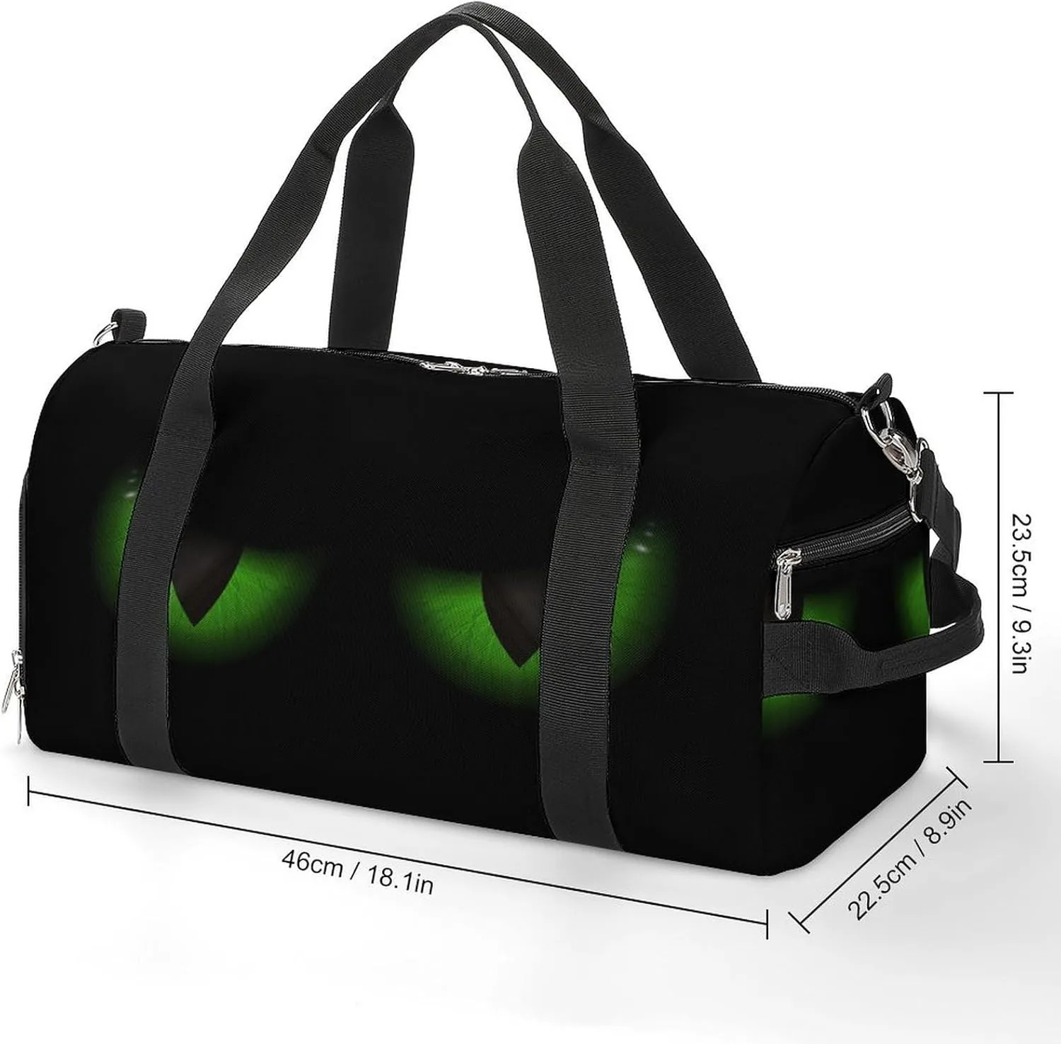 Green Evil Eyes Background Duffel with Shoe Compartment Lightweight Gym Bag for Women Men