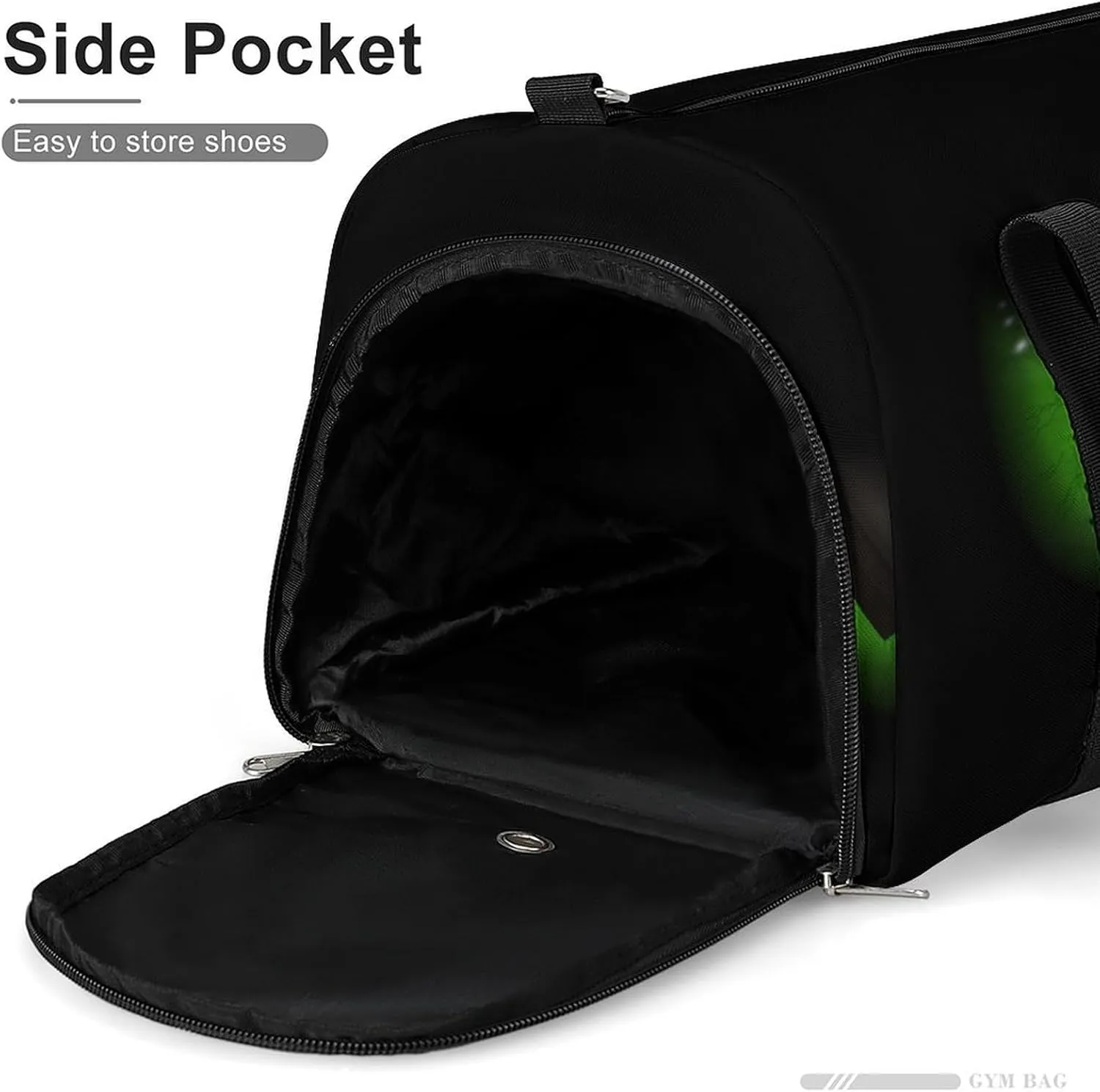 Green Evil Eyes Background Duffel with Shoe Compartment Lightweight Gym Bag for Women Men