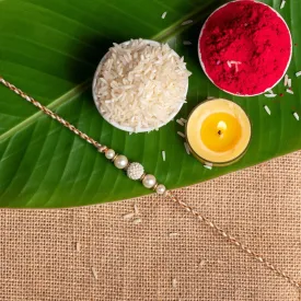 Handmade Designer Beaded Pearl Rakhi with Roli and Chawal for Brother - Traditional Love Token