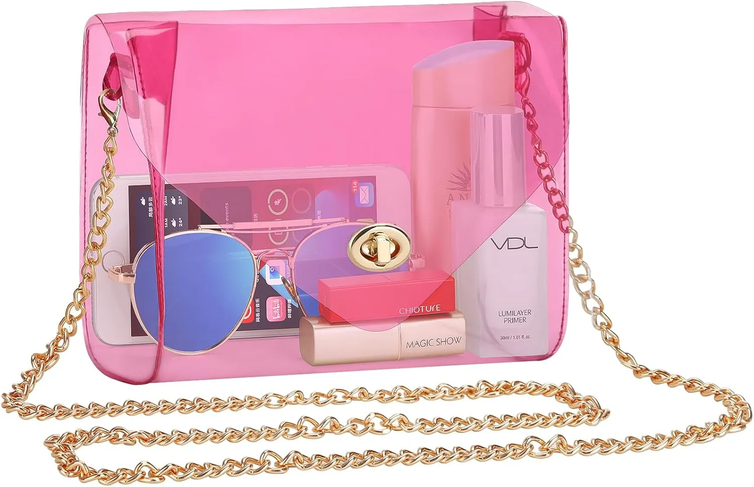 HAOGUAGUA Clear Purse for Women, Clear Bag Stadium Approved, See Through Clear Handbag for Concerts Sports Events