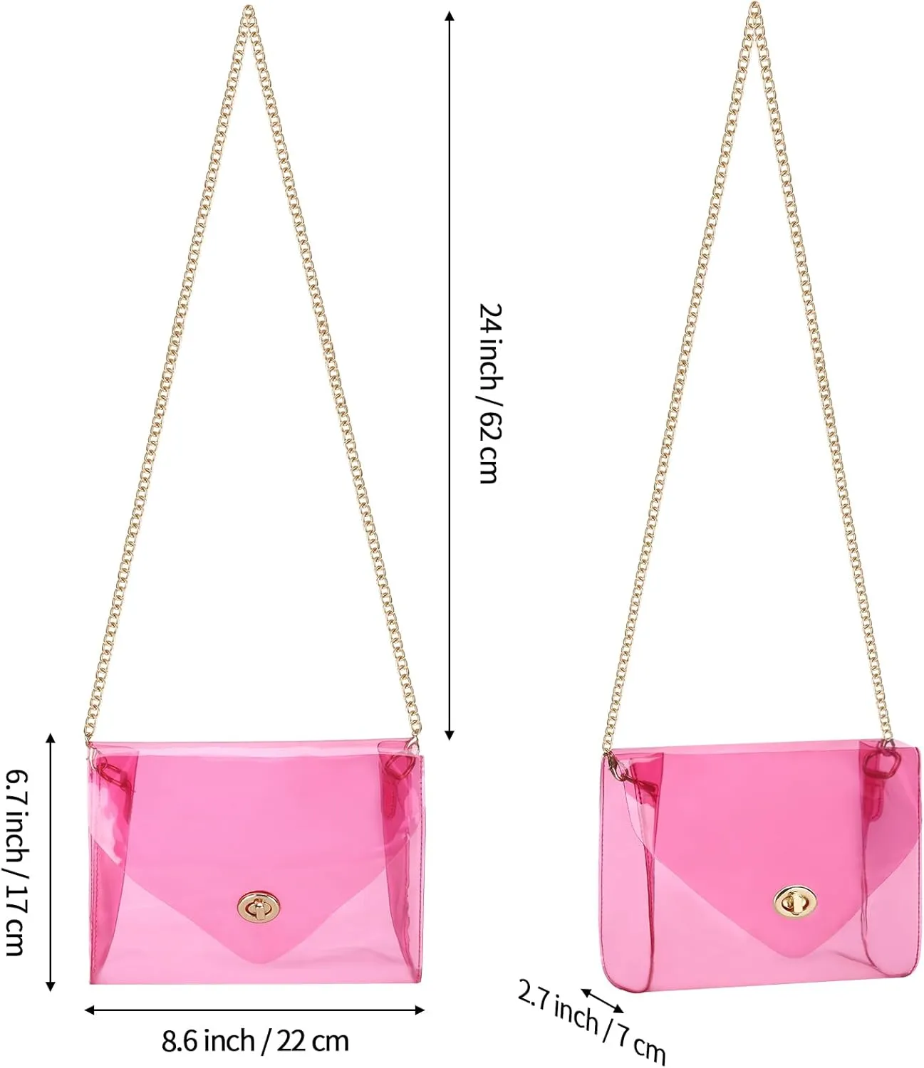 HAOGUAGUA Clear Purse for Women, Clear Bag Stadium Approved, See Through Clear Handbag for Concerts Sports Events