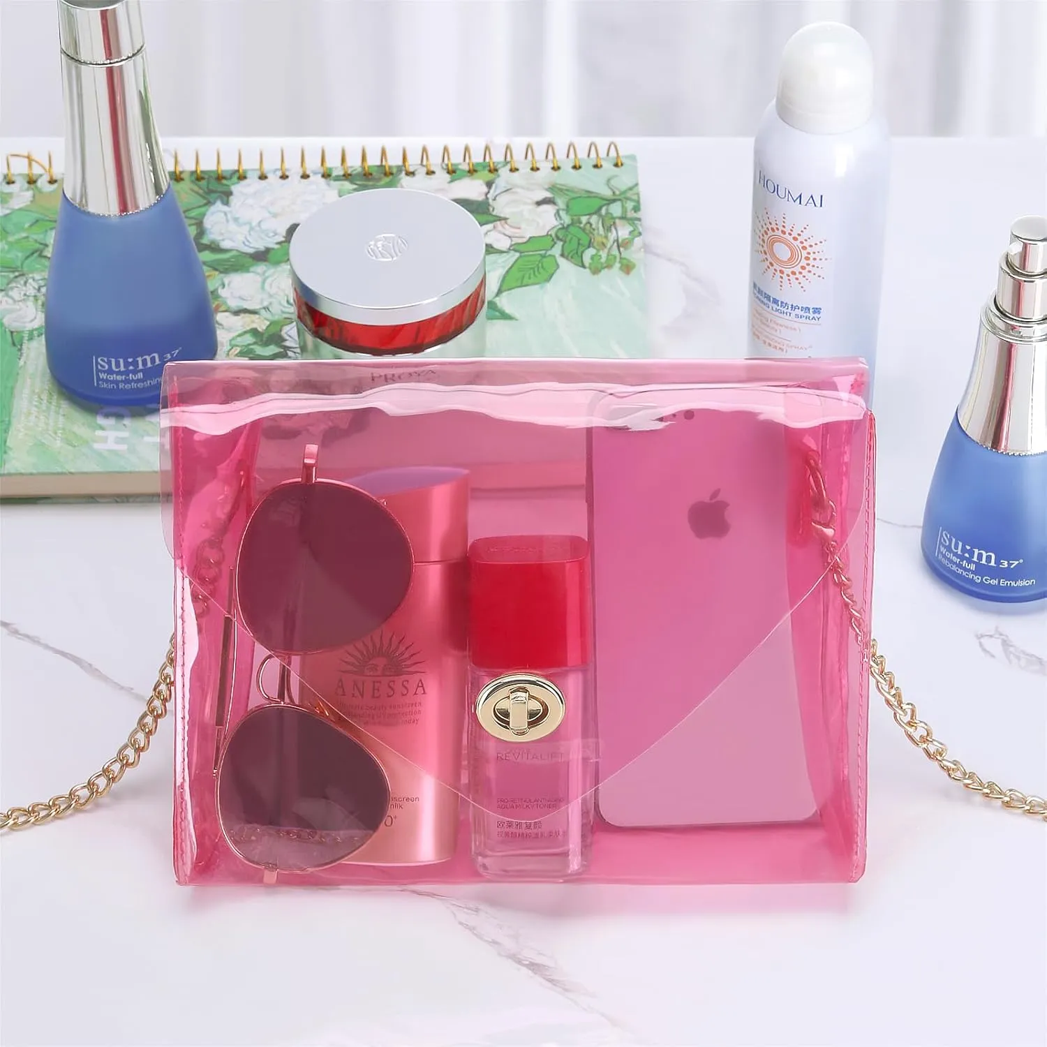HAOGUAGUA Clear Purse for Women, Clear Bag Stadium Approved, See Through Clear Handbag for Concerts Sports Events