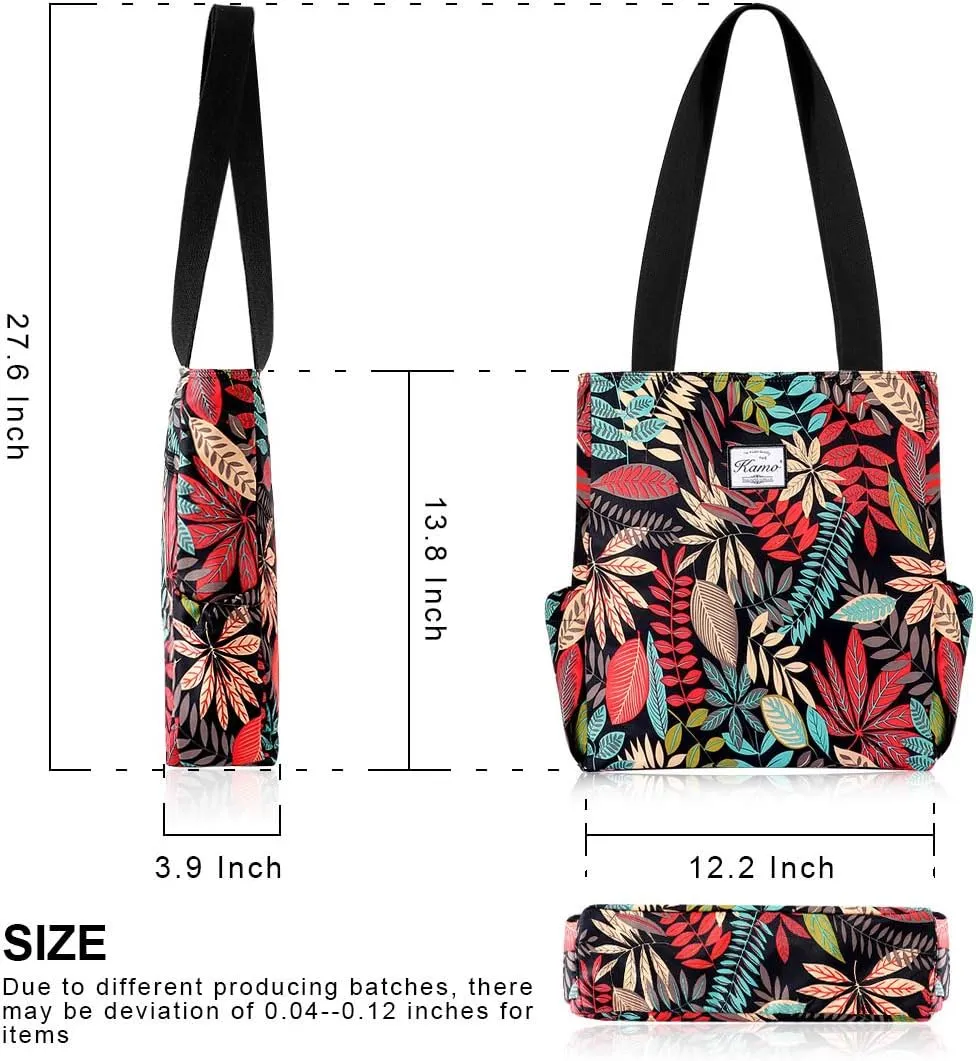 KAMO Floral Tote Bag - Waterproof Lightweight Handbags Travel Shoulder Bag for Hiking Yoga Gym Swimming Travel Beach