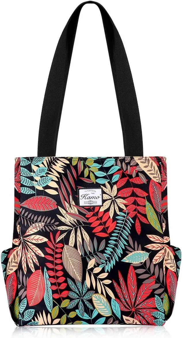 KAMO Floral Tote Bag - Waterproof Lightweight Handbags Travel Shoulder Bag for Hiking Yoga Gym Swimming Travel Beach