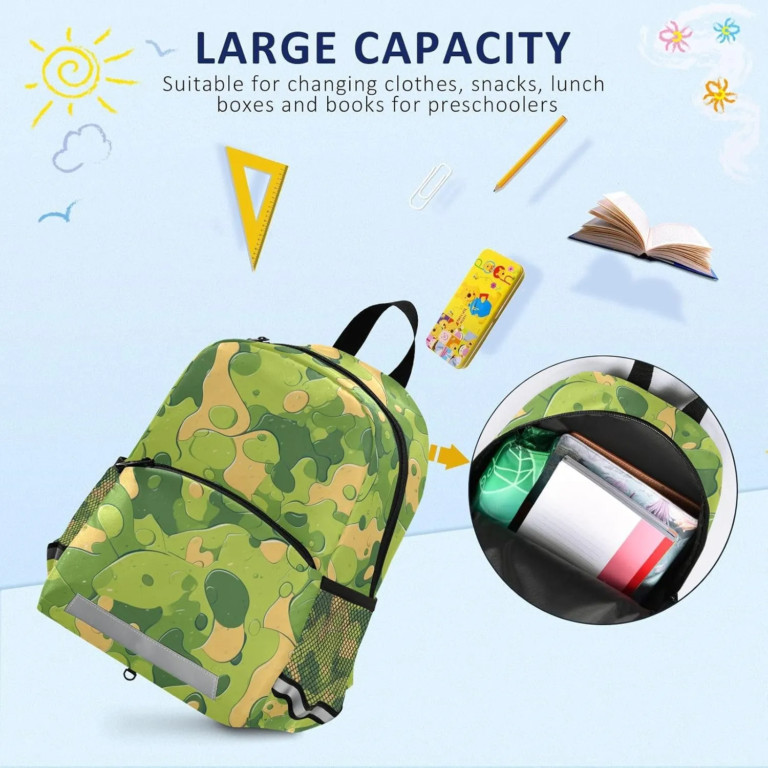 Kids Backpack Mini Water Resistant Bookbags for School Travel Daypack, Military Camouflage Pattern Personalized