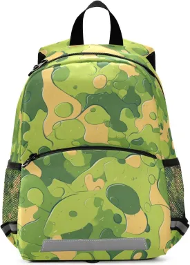 Kids Backpack Mini Water Resistant Bookbags for School Travel Daypack, Military Camouflage Pattern Personalized