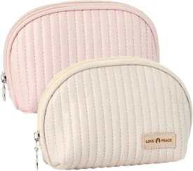 Makeup Pouch, Mini Cosmetic Bag for Purse, Pad Pouh with Zipper for Daily Essentials, Cute Period Pouch, Pink   Cream