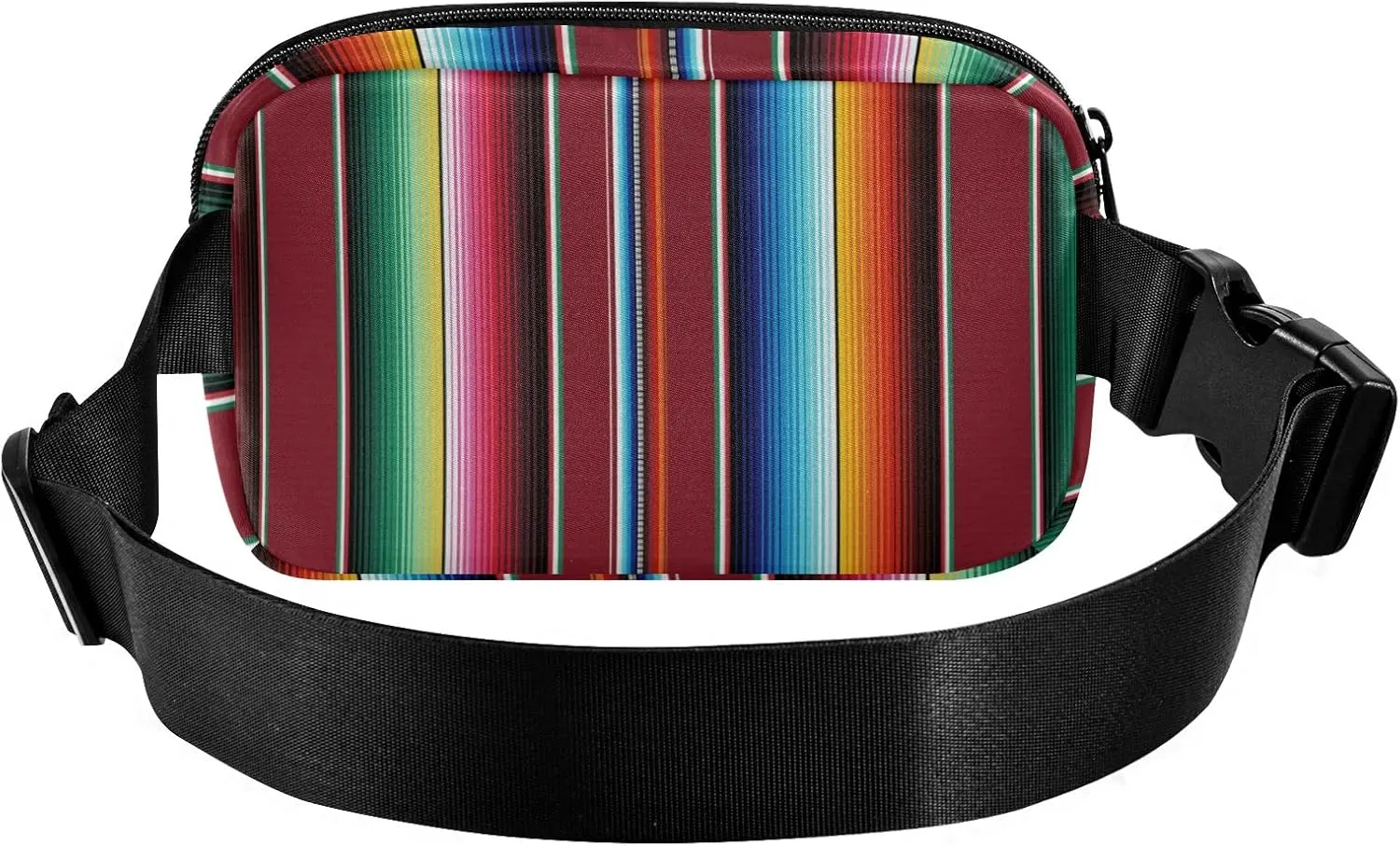 Oyihfvs Mexican Colorful Serape Stripes Adjustable Fanny Waist Pack Pouch, Waterproof Runners Sports Waist Pack Wallet for Sports Hiking Fitness Cycling Gym Women Men