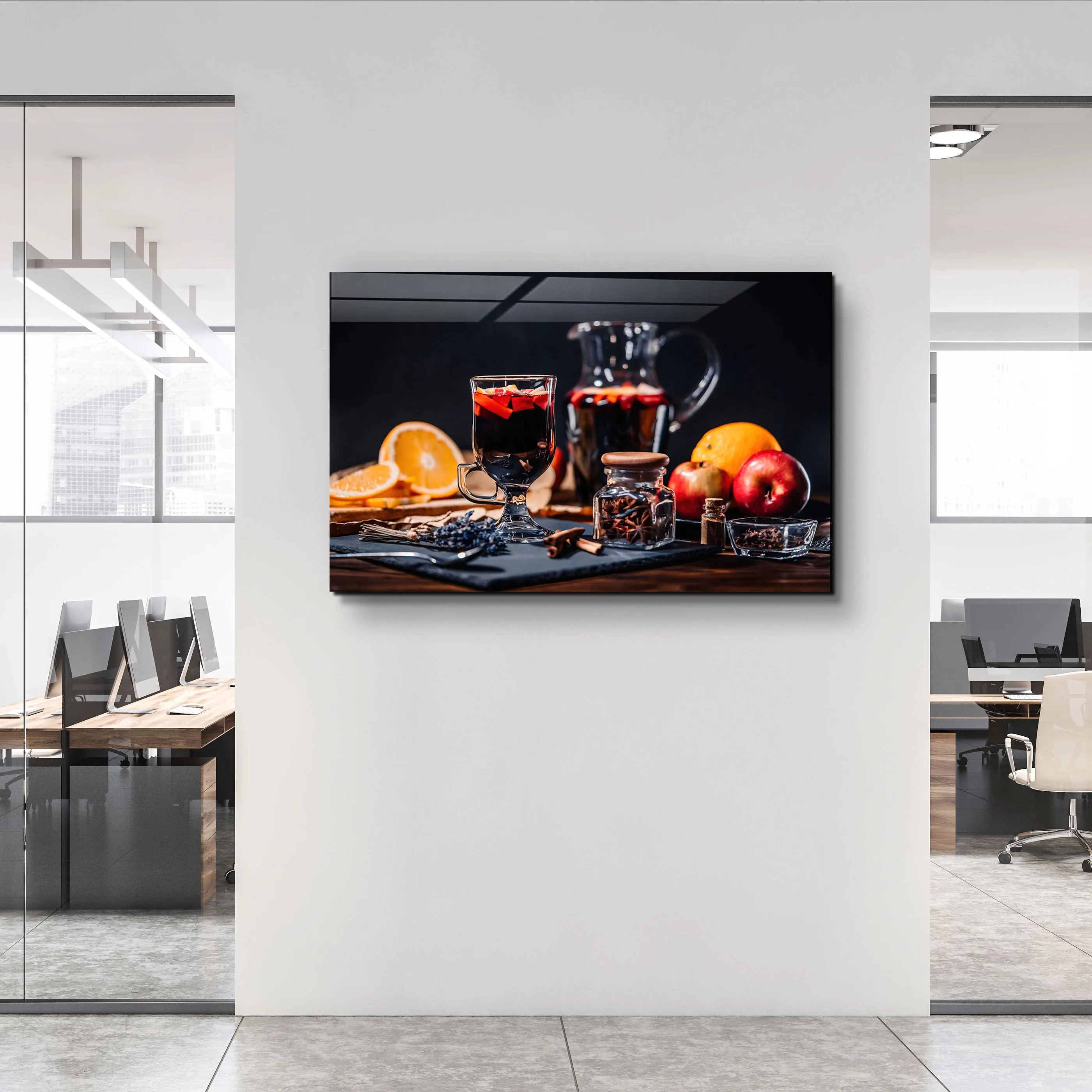 ・"A Hot Red Wine"・Glass Wall Art