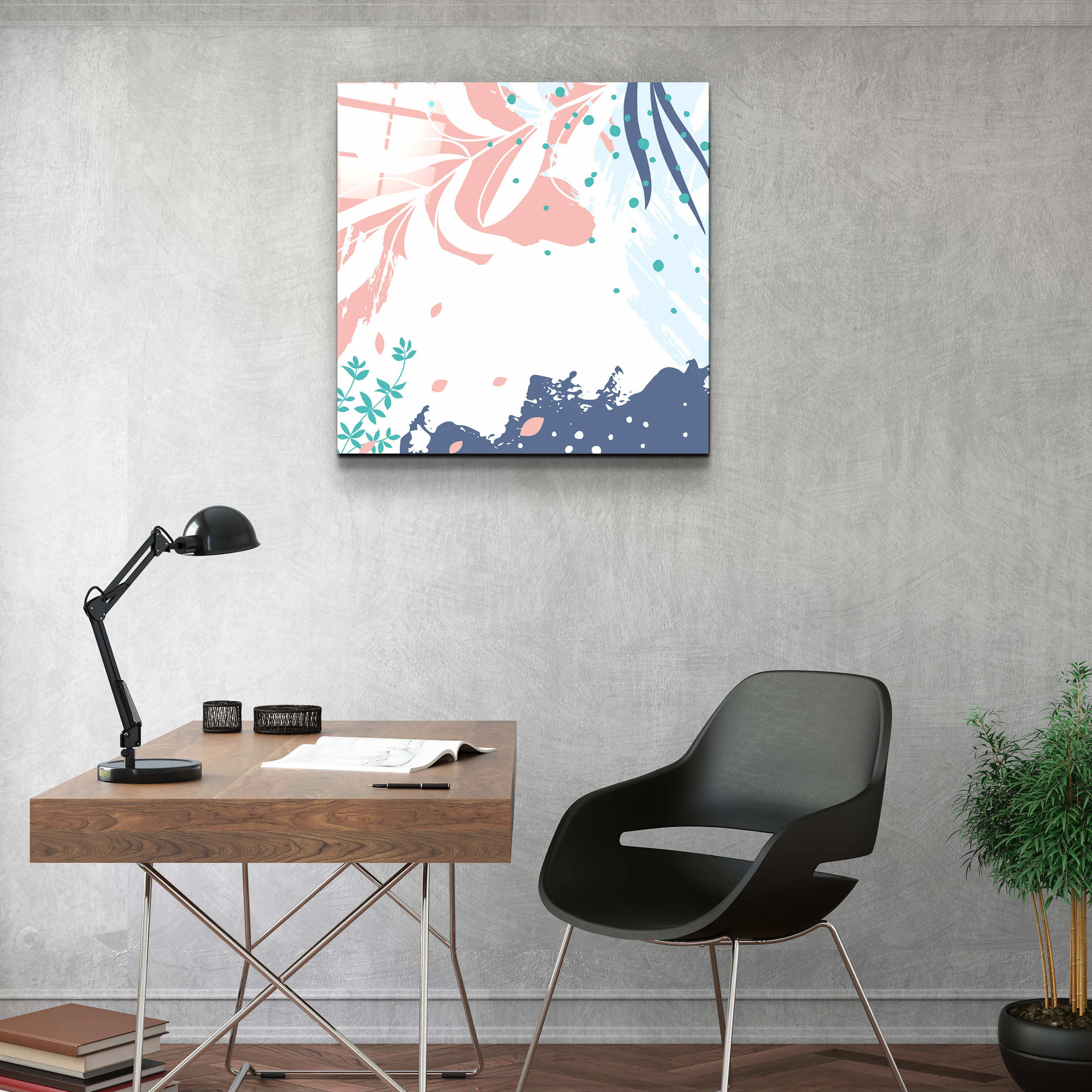 ."Pastel Patterns V3". Designer's Collection Glass Wall Art
