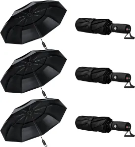Repel Umbrella Windproof Travel Umbrellas for Rain - Easy Auto Open Close, Durable & Compact Umbrella, Strong Fiberglass Frame, Waterproof Canopy - Backpack, Purse, Portable Umbrella for Travel