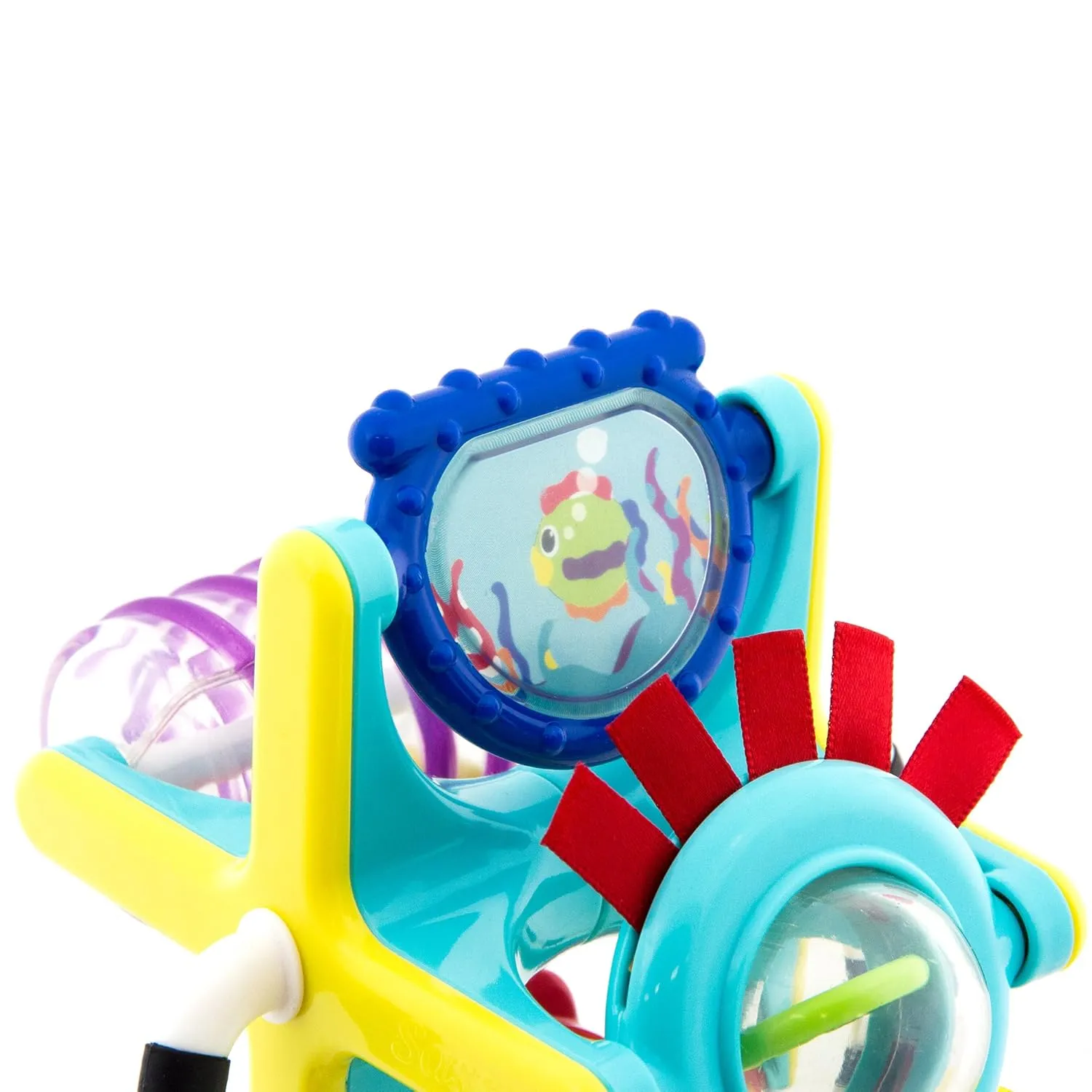 Sassy Fishy Fascination Station 2-in-1 Suction Cup High Chair Toy, Developmental Tray Toy for Early Learning, Ages 6  Months