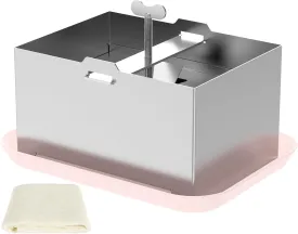 Tofu Press Kit - Food Grade Stainless Steel Maker With Adjustable Pressure, Dishwasher Safe, Detachable Mold and Drip Tray for Home Use (Large)
