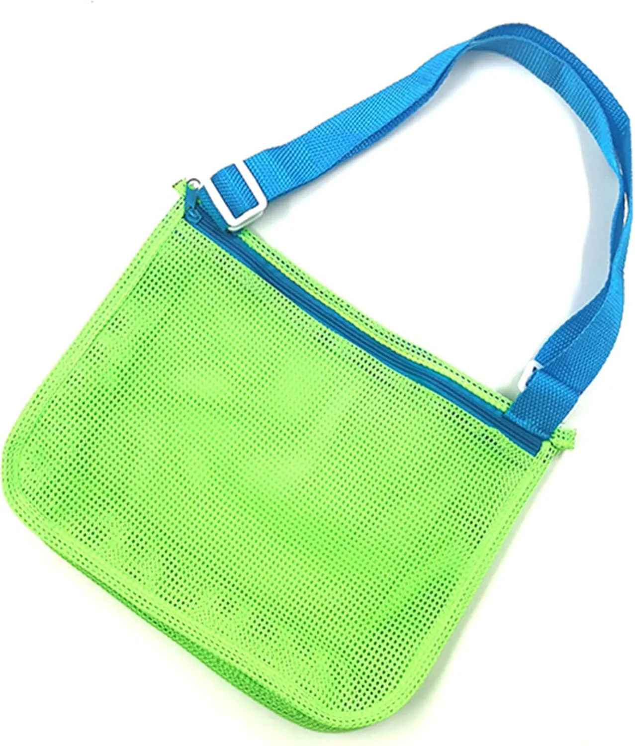 UTTPLL Colorful Mesh Beach Bag Adjustable Kids Quick Dry Net Tote for Seashell Collecting Sand Toy Swimming Accessories